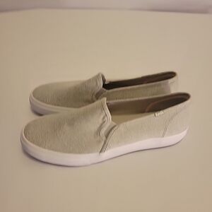 Keds Light Gray Casual Slip-Ons Double Deckers Womens 11 Slip On Sneakers